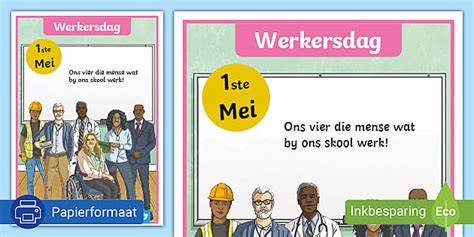 Suid-Afrika Werkersdag 1ste Mei Vertoonplakkaat