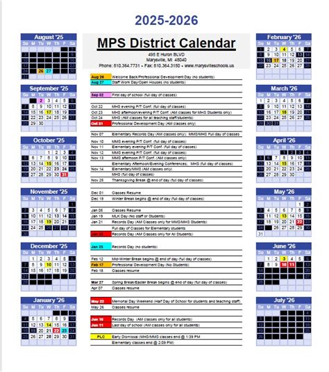 Marysville - Marysville Public Schools 2025-26 academic calendar ...