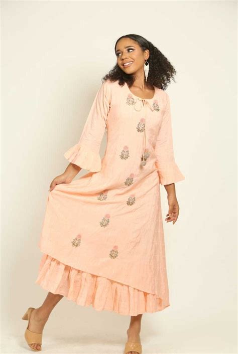 Peach Indo Western Designer Gown