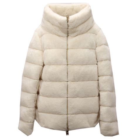 7609AE giubbotto donna HERNO off white ecofur down padded jacket woman