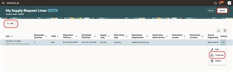 Redwood: Add Lines to Existing Transfer Orders Using a Redwood Page