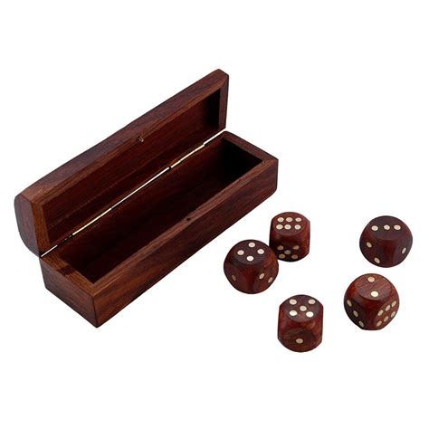 Buy Sustainable Handmade Wooden Dice Game | Storage Box with Brass ...