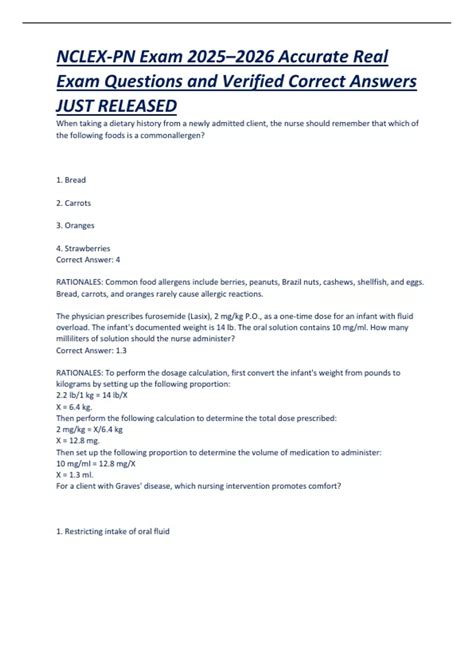 NCLEX-PN Exam 2025–2026 – Practical Nursing Licensure (U.S.)Verified ...