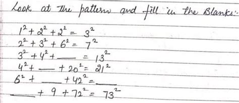 look at the pattern and fill in the blanks - Brainly.in