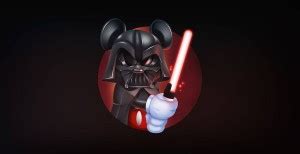 Mickey Mouse Darth Vader Star Wars Matte Finish Poster Photographic ...