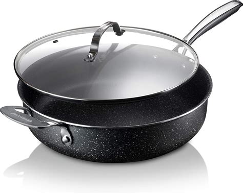 Amazon.com: Granitestone Sauté Pan with Lid - 5.5 Quart. Non Stick Deep ...