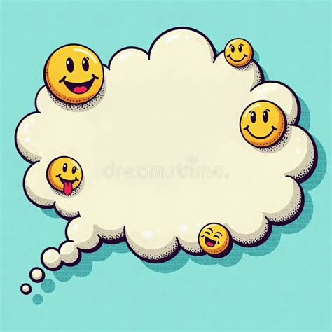 Emoticon Speech Blank Thought Bubble Cartoon Emoji Face Cutout Stock ...