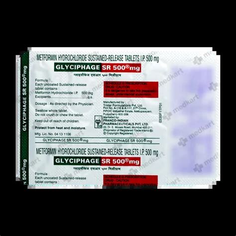 GLYCIPHAGE SR 500MG TABLET 10'S Price, Uses, Side Effects & Substitutes ...