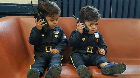 Toddler 'NYPD lieutenant' twins travel the country to honor police ...