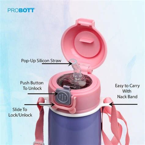 Probott Cutie Vacuum Flask Stainless Steel Water Bottle For Kids - (32 ...