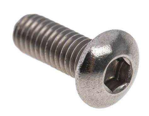 RS PRO | RS PRO Stainless Steel Hex Socket Button Screw, ISO 7380, M3 x ...
