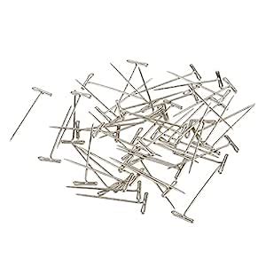 MENT A Box of 50 Pieces T Shape Needles Pins for Wigs Hair Weaving ...