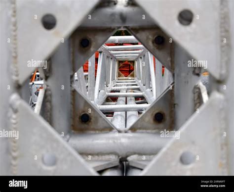 Metal parts of the stage are stacked on top of each other Stock Photo ...