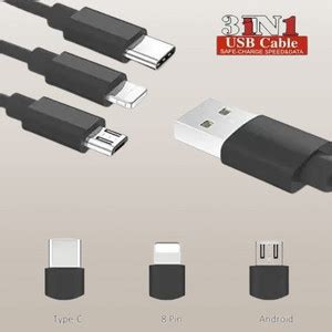 Bashaam 3-in-1 Cable 1.2 m R55 3 in 1 Cable Advanced Comaptible For ...