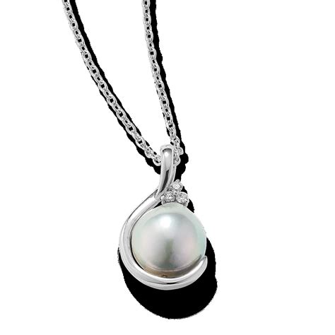 Cultured Blue Akoya Pearl Cradle Pendant | Shane Co.