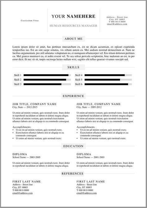 free resume templates downloads