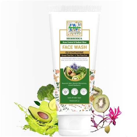 Herbixica Glutathione Tea tree Acne Control & Radiant Glow face wash ...