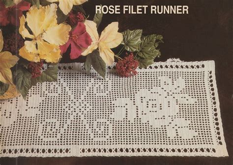 Image result for Rose Filet Crochet Table Runner Pattern