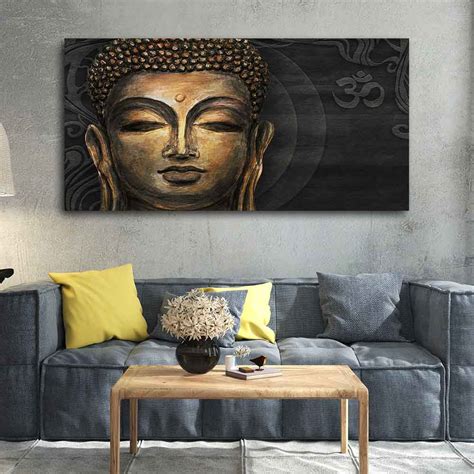 Premium Wall Painting of Gautam Buddha, Stylized Bodhi tree with OM ...