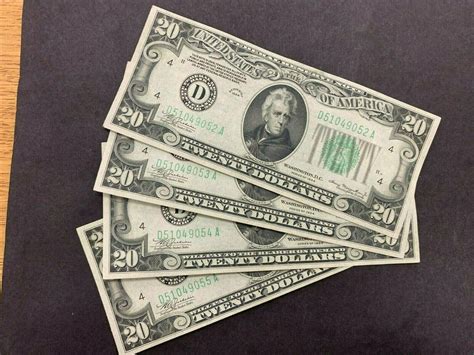 USA (4 Notes) 20 Dollars 1934 -- Crisp! Consecutive #'s | #3922113405