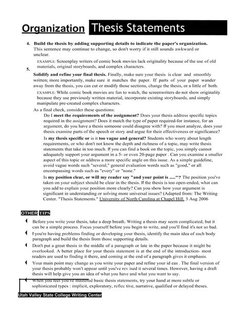 Free Printable Thesis Statement Templates [PDF, Word] / Examples