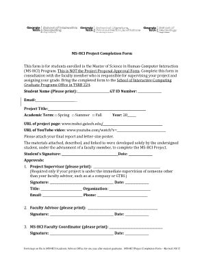 Fillable Online mshci gatech MS-HCI Project Completion Form This form ...