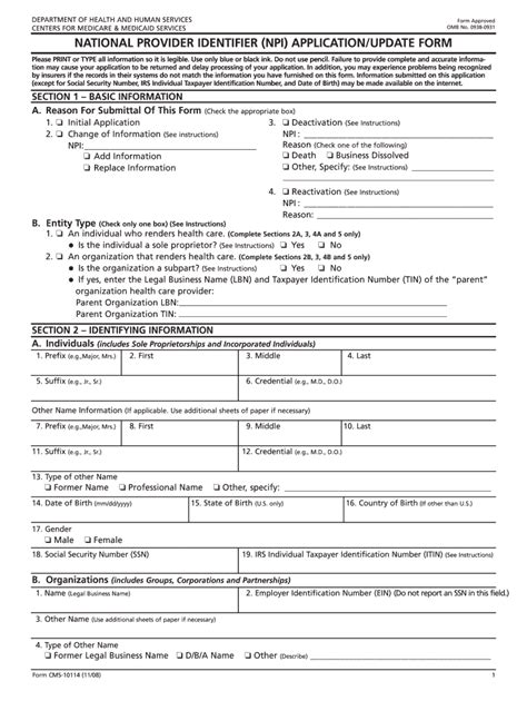 2008 Form CMS-10114 - Blank Fillable Template | Fill Out, Print ...
