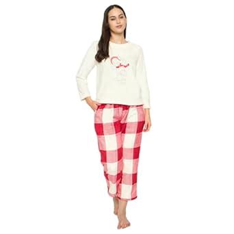 Buy CAMEY Women's Winter Full Sleeve Top and Pajama Pants Regular Fit ...