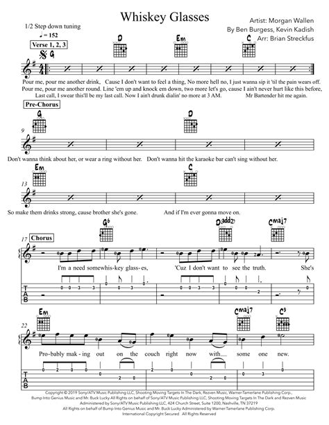 Whiskey Glasses (arr. Brian Streckfus) by Morgan Wallen Sheet Music for ...