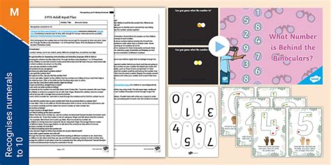 EYFS Maths Binocular Game Adult Input Plan and Resource Pack