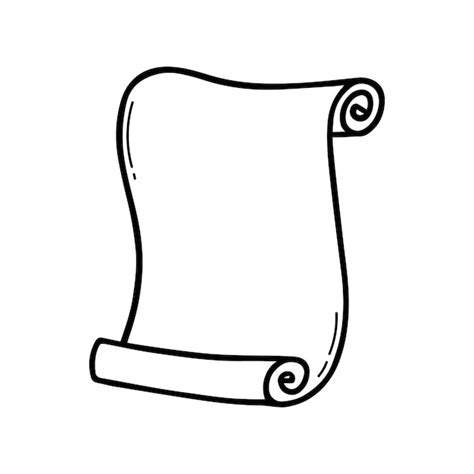 Hand getekende oud papier scroll doodle Papyrus in schets stijl ...