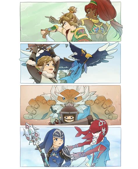 link, mipha, urbosa, revali, and daruk (the legend of zelda and 1 more ...