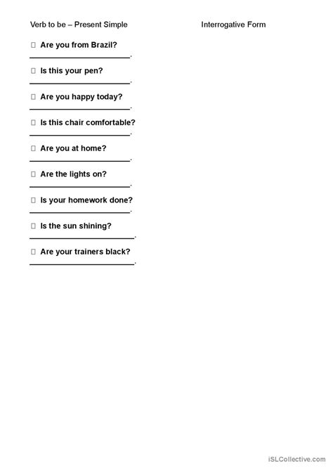 Image result for To Be Interrogative Form