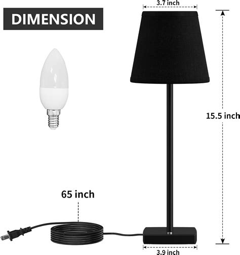 Buy SHANGCAI Modern Bedside Table Lamps Set of 2 Metal Nightstand ...