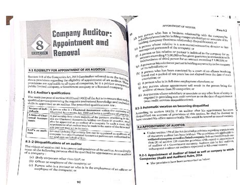 AP 8.2: Appointment and Removal of Company Auditor - Key Provisions ...