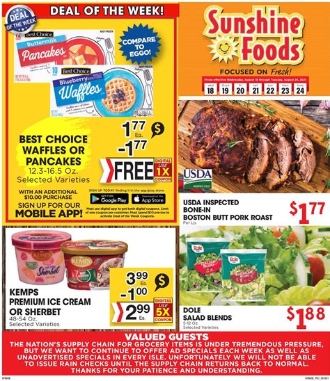 Sunshine Foods Ad Circular - 08/18 - 08/24/2021 | Rabato