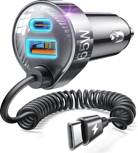 LISEN 65W Car Charger USB C 2 Port Car Charger USB C Fast Charger with ...