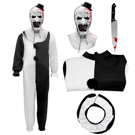 Buy Xyeyo Kids Terrifier Costume Killer Clown Costume Black White Clown ...