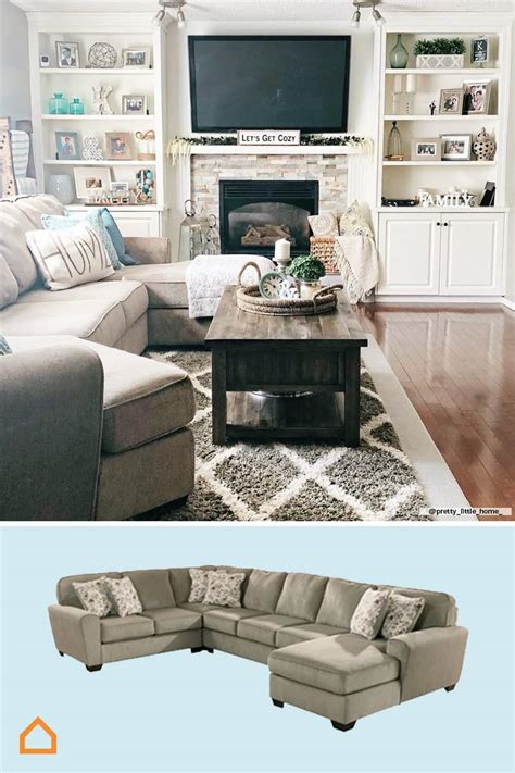 Cozy living room sectional with cuddler | Farm house living room ...