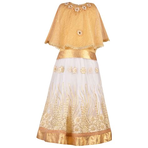 Buy Aarika Girl's Poncho Choli with Designer Lehenga Set Online @ ₹2999 ...