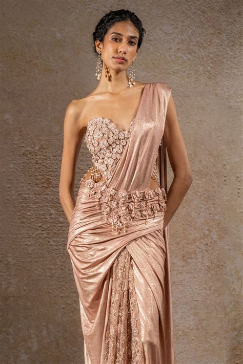 Golden Light Draped Concept Saree & Corset