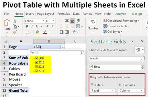 Excel Pivot Table From Multiple Sheets 的图像结果