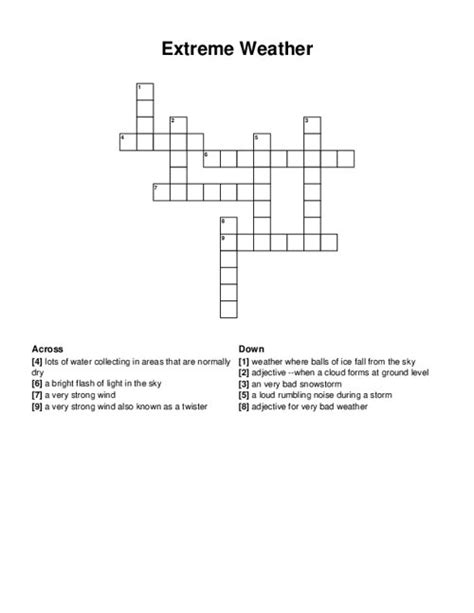 Extreme Weather Crossword Puzzle