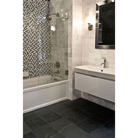 Adoni Black Slate Wall and Floor Tile - 12 x 12 in - The Tile Shop ...