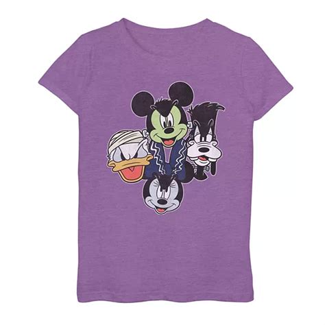 Girls Mickey Mouse And Friends Halloween Heads Graphic Tee