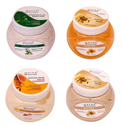 PINK PLUMS Gold Face Pack | Haldi Chandan Massage Cream | Gold Facial ...