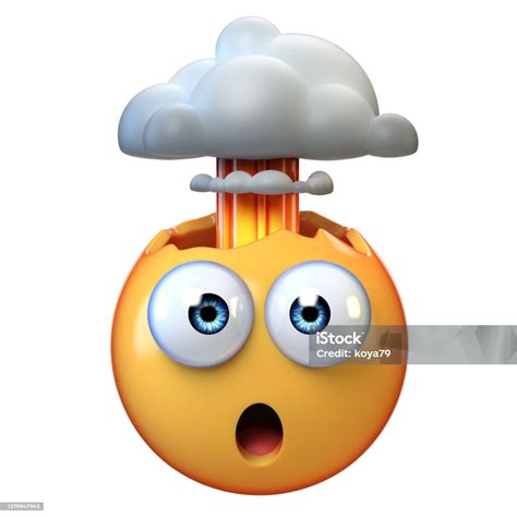 Mind Blown Emoji Exploding Head Emoticon On White Background 3d ...