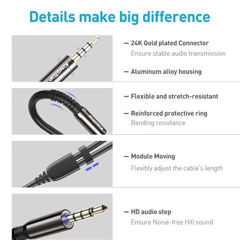 Buy KINGTOP Headphone Splitter, 3.5mm Headphone Mic Stereo Y Splitter ...