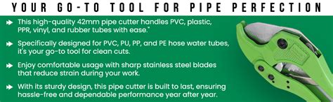 Wulf 42mm PVC Plastic Pipe Cutter & Ratchet Type Tube for Cutting PEX ...