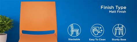 Nilkamal Novella 08 Plastic Armless Chair (Orange) - Nilkamal Furniture